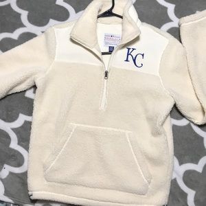 Long sleeve half zip in cream sz S